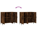 skab 90x34x80 cm konstrueret træ røget egetræsfarve