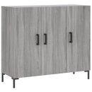 skab 90x34x80 cm konstrueret træ grå sonoma-eg