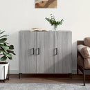 skab 90x34x80 cm konstrueret træ grå sonoma-eg