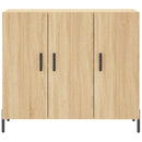 skab 90x34x80 cm konstrueret træ røget egetræsfarve