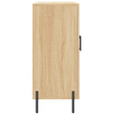 skab 90x34x80 cm konstrueret træ røget egetræsfarve