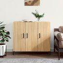 skab 90x34x80 cm konstrueret træ røget egetræsfarve