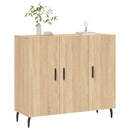 skab 90x34x80 cm konstrueret træ røget egetræsfarve