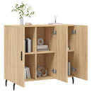 skab 90x34x80 cm konstrueret træ røget egetræsfarve