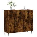 skab 90x34x80 cm konstrueret træ røget egetræsfarve