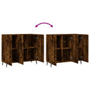 skab 90x34x80 cm konstrueret træ røget egetræsfarve