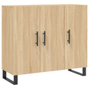 skab 90x34x80 cm konstrueret træ røget egetræsfarve