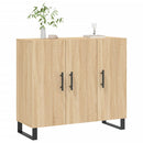 skab 90x34x80 cm konstrueret træ røget egetræsfarve