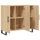 skab 90x34x80 cm konstrueret træ røget egetræsfarve