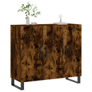 skab 90x34x80 cm konstrueret træ røget egetræsfarve