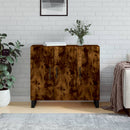 skab 90x34x80 cm konstrueret træ røget egetræsfarve