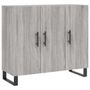 skab 90x34x80 cm konstrueret træ grå sonoma-eg