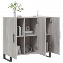 skab 90x34x80 cm konstrueret træ grå sonoma-eg