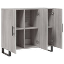 skab 90x34x80 cm konstrueret træ grå sonoma-eg