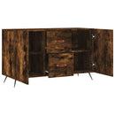 skænk 100x36x60 cm konstrueret træ røget egetræsfarve