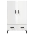 skab 69,5x31x115 cm konstrueret træ hvid højglans