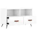 tv-bord 80x36x50 cm konstrueret træ hvid højglans