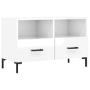 tv-bord 80x36x50 cm konstrueret træ hvid højglans