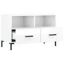 tv-bord 80x36x50 cm konstrueret træ hvid højglans