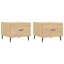 sofaborde 2 stk. 50x50x40 cm konstrueret træ sonoma-eg