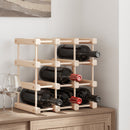 vinreol til 12 flasker 36x23x36 cm massivt fyrretræ