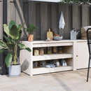 udendørs køkkenskab MEPPEL 106x55x64 cm massivt fyrretræ hvid