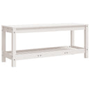 havebænk 108x35x45 cm massivt fyrretræ hvid