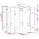 plantekasse med stakitdesign 30x30x30 cm massivt fyrretræ