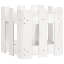 plantekasse med stakitdesign 30x30x30 cm massivt fyrretræ hvid
