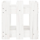 plantekasse med stakitdesign 30x30x30 cm massivt fyrretræ hvid