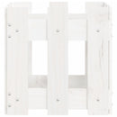 plantekasse med stakitdesign 30x30x30 cm massivt fyrretræ hvid