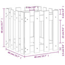 plantekasse med stakitdesign 40x40x40 cm massivt fyrretræ