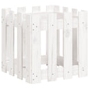 plantekasse med stakitdesign 40x40x40 cm massivt fyrretræ hvid