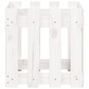 plantekasse med stakitdesign 40x40x40 cm massivt fyrretræ hvid