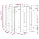plantekasse med stakitdesign 40x40x40 cm massivt fyrretræ hvid