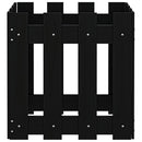 plantekasse med stakitdesign 40x40x40 cm massivt fyrretræ sort