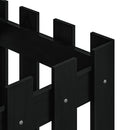 plantekasse med stakitdesign 40x40x40 cm massivt fyrretræ sort