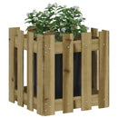 plantekasse med stakitdesign 40x40x40 cm imprægneret fyrretræ