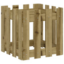 plantekasse med stakitdesign 40x40x40 cm imprægneret fyrretræ