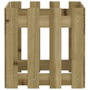 plantekasse med stakitdesign 40x40x40 cm imprægneret fyrretræ