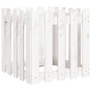 plantekasse med stakitdesign 50x50x50 cm massivt fyrretræ hvid