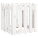 plantekasse med stakitdesign 50x50x50 cm massivt fyrretræ hvid