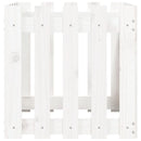 plantekasse med stakitdesign 50x50x50 cm massivt fyrretræ hvid