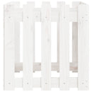 plantekasse med stakitdesign 50x50x50 cm massivt fyrretræ hvid