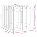 plantekasse med stakitdesign 50x50x50 cm massivt fyrretræ hvid