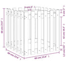 plantekasse med stakitdesign 60x60x60 cm massivt fyrretræ