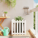 plantekasse med stakitdesign 60x60x60 cm massivt fyrretræ hvid