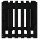 plantekasse med stakitdesign 60x60x60 cm massivt fyrretræ sort