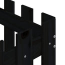 plantekasse med stakitdesign 60x60x60 cm massivt fyrretræ sort