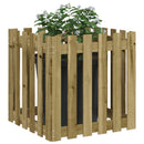 plantekasse med stakitdesign 60x60x60 cm imprægneret fyrretræ